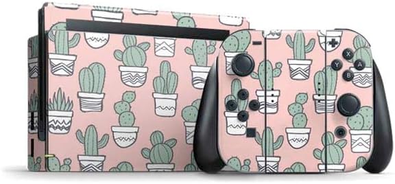 Skinit Decal Gaming Skin Compatible with Nintendo Switch Bundle - Pink Cactus Design