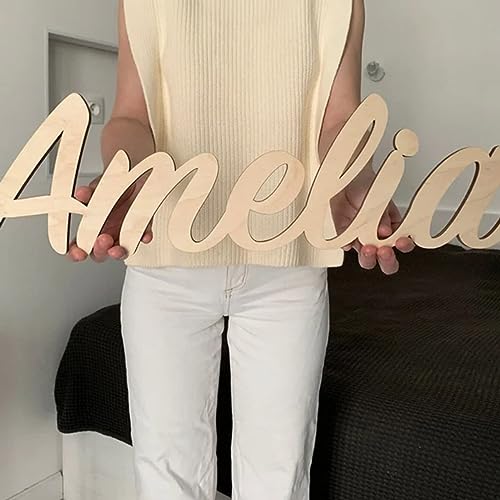 Personalized Custom Wooden Name Sign -custom wood name sign nursery - Painted Wood Letter Nursery Decor - Wall Art for Girl or Boy Room (45 cm width)