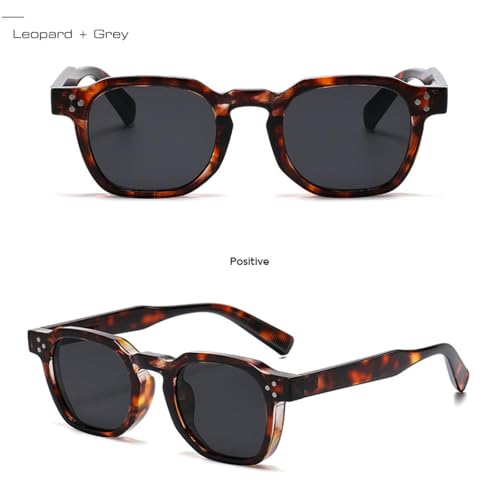 Lunettes de soleil rétro UV400 munies de verres teintés thé gris - 4