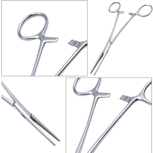 Ohrhaarpinzette für Haustiere, Edelstahl Hemostat, Haustierpinzette für Hunde und Katzen, Hemostat, Tierärztliche Zange, Haustier Puller Pinzette, Klemme mit geradem Ende, Haustier Puller Pinzette
