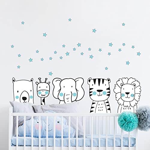 Adhesivo para pared de animales tropicales de 60 x 90 cm para salón