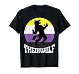 Photo Gallery theirwolf non binario orgoglio non binario enby nb bandiera lgbtq maglietta Photo Gallery theirwolf non binario orgoglio non binario enby nb bandiera lgbtq maglietta