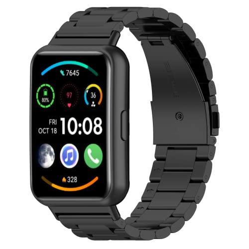 Bracelet Huawei Watch Fit 2 acier noir : remplacez le silicone pour éviter les irritations