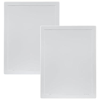 Vent Systems White ABS Plastic - Access Panel 12 x 16 Inch - Pack of 2 - Access Door for Drywall, Wall and Ceiling Electrical and Plumbing Service Wall Hole Cover, Exterior Dimensions 12.7x16.7 Inches