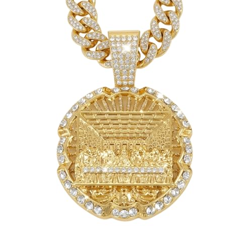 LCWLJL Miami Mens Cuban Link Chain Silver Gold Plated...