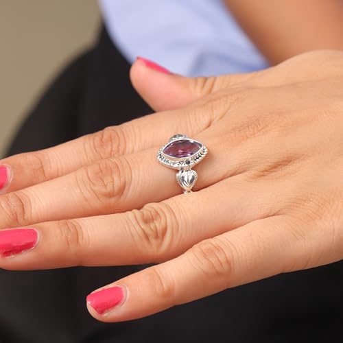 Bague améthyste vintage en argent sterling 925 pour femme - 6