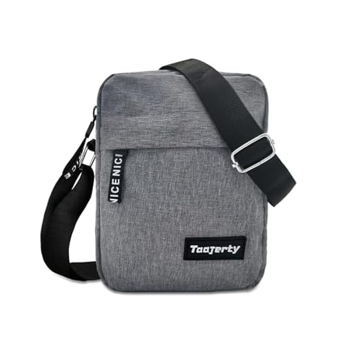 FuninCrea Sacoche Homme Bandouliere Petit Pochette Homme avec 2 Poches et Bandoulière Réglable, Mini Sac Bandoulière Homme avec Fermeture Éclair pour le Travail et le Voyage