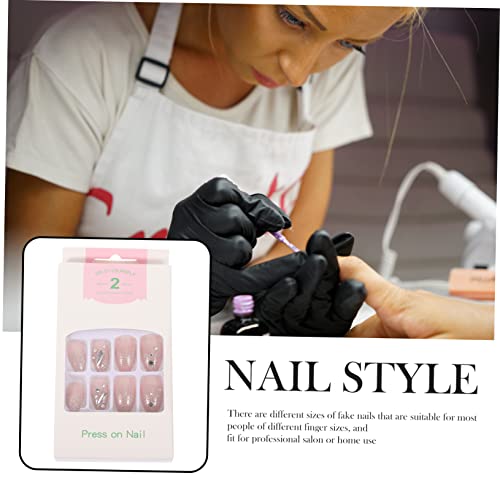 Beatifufu 2 Caixas De Balé Beijo Cristal De Strass Falso Cheio De Manicure Unhas Salões Domésticos P