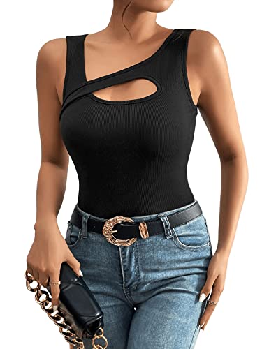 GORGLITTER Tank Top Cut Out Damen Sexy Oberteil Mit Ausschnitt T-shirt Mit...