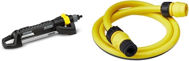Kärcher Premium Oscillating Sprinkler - OS 5.320SV & (26451220) 1.5m Hose Connection Set with Connectors