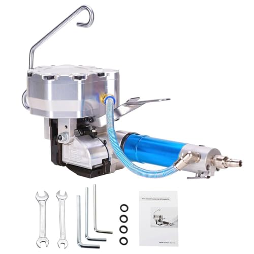Zocxielr Pneumatic Steel Strapping Machine, Metal Hot Melt Baler for Industrial Packing Banding Tool,Packaging Strapping