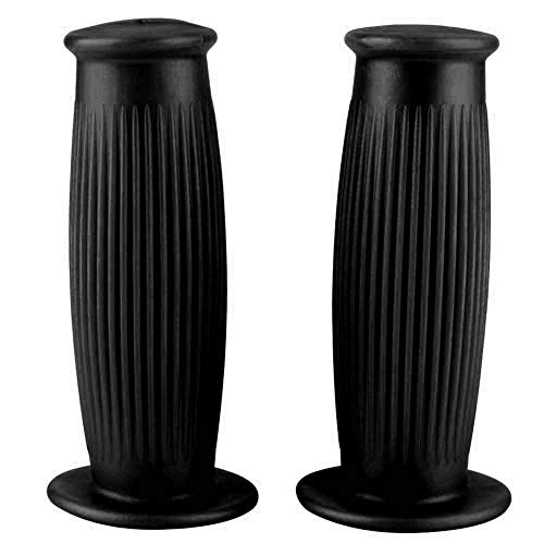 KSTE Poignee Moto Vintage 25 mm, Paire de 1 Pouce de 25 mm Compatible with Moto Vintage Poignée TPU Guidon Grip Noir