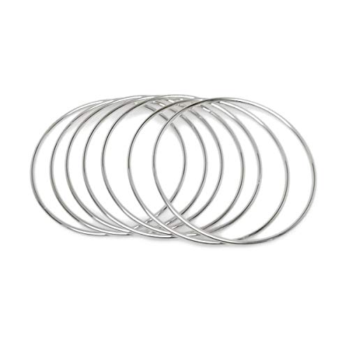Thin Stainless Steel Bangle Bracelet Plain Round Set of 73
