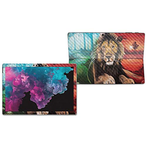 Image of MIGHTY SKINS MightySkins Carbon Fiber Skin for Microsoft Surface Pro 6 - Split Lion | Protective, Durable Textured Carbon Fiber Finish | Easy to Apply, Remove, and Change Styles | Made in The USA