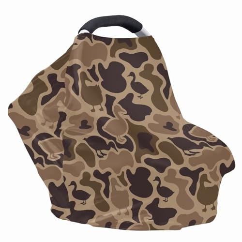 Image of Car Seat Cover Baby, Duck Camo Soft Carseat Covers Stretchy Breathable Infant Car Seat Canopy Covers for Newborn Girls Boys Newborn Essentials