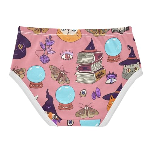 Witchy Cats Halloween Pink Toddler Underwear Floral 2t Cotton Little Girl Panties Animals Briefs Underpants2