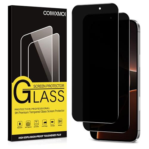 Coiwxmoi Privacy Pellicola Protettiva per iPhone 16 Pro 2 Pezzi Vetro Temperato Anti-spia Durezza 9H Senza Bolle Anti-Graffio Ultra Resistente Anti-Spy Anti-Impronta Protezione Schermo