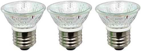 Anyray A1876Y (3-Bulbs) HR16 120V 35W E27/ E26 MR-16 35 Watt JDR C Halogen Bulb Lamp FMW Flood with Lens