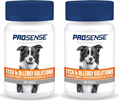 Pro-Sense Itch and Allergy Solutions, for Dogs, Antihistamine 100 Count (Pack of 2)
