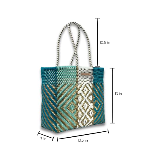 Image of MARIA VICTORIA Women's Waterproof Plastic Tote - Medium, Stylish Spring /Summer Bag for Daily Use & Travel