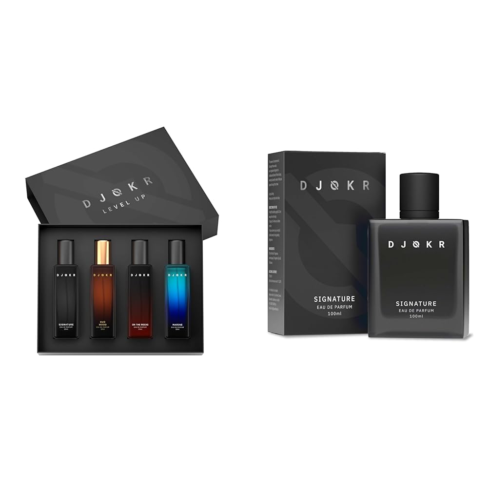 Djokr Perfume Gift Set for Men Pack of 4x20 ML and Djokr Signature Perfume For Men 100 ml