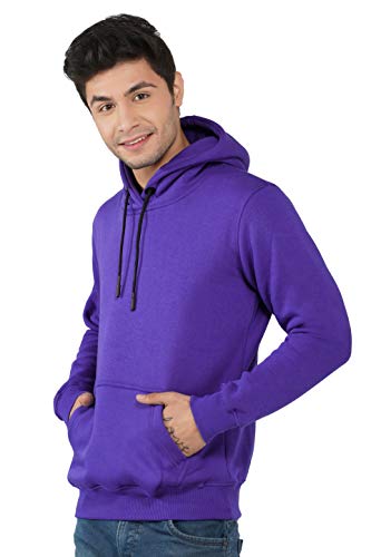 Image of Cotton Fleece Heavyweight 350 GSM Plain Hoodie for Men /Women Unisex Hoodies Hooded Sweatshirt for Winter