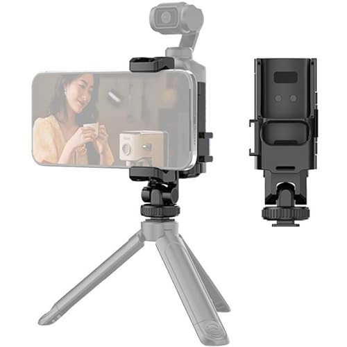 DJI OSMO POCKET 3 用 拡張アダプタスタンド 携帯電話ホルダーセット,フロントスマホホルダー 拡張ホルダー 1/4ネジ穴/コールドシュー接続付き,接続可能 三脚、フィルライト、マイクなど