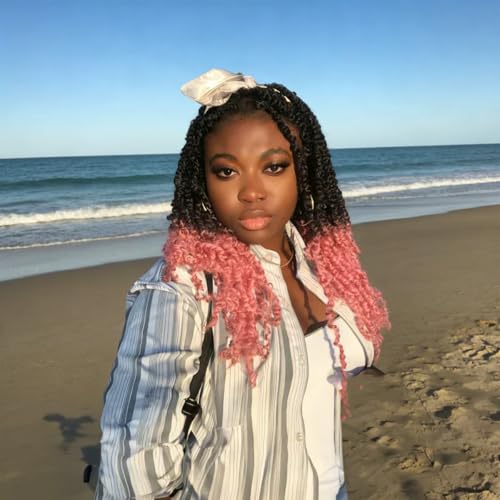 Pre-looped Passion Twist Crochet Hair 14 Inch 8 Packs,Long Shoulder