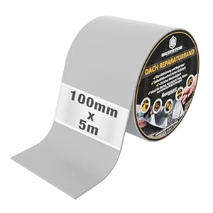 HSS Dach Reparaturband selbstklebend mit MicroSealant Klebstoff – für Dach & Abdichtungen – wasserdichtes Klebeband – Grau – 100 mm x 5 m