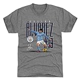 500 LEVEL Julian Alvarez Manchester City Men's Premium T-Shirt - Julian Alvarez Manchester City Dash WHT (Tri Gray, Large)