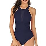 TcIFE Damen Badeanzug Bauchweg Einteiliger Strandmode Push up Hoch Taillierte Monokini Badebekleidung für Frauen Bademode Swimsuit