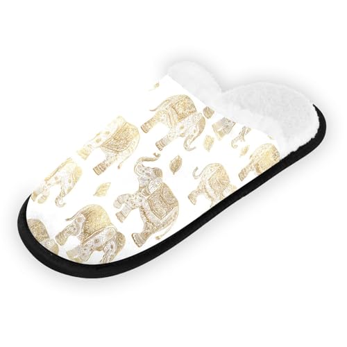 White Cute Mandala Elephant Slippers For Women Men Soft Memory Foam Non-Slip Animal Winter Indoor House Shoes Travel Slipper2