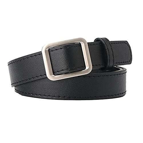Loialpupy Ceinture en cuir avec boucle en métal Pour jeans, pantalons, shorts, pantalons cargo, jupe, sweater 105 x 2,4 cm Pour femme Rouge/noir/kaki - - Taille unique Cover