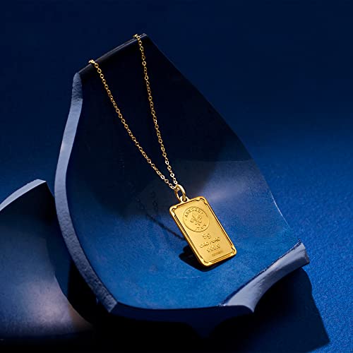 Ross-Simons Italian 24kt Yellow Gold Fleur-De-Lis 5-Gram Ingot Pendant Necklace With 14kt Gold Frame3