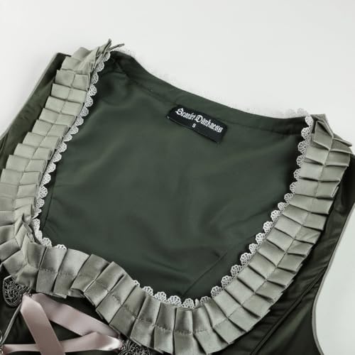 Oktoberfest Outfits Women 3 Pcs Bavarian Dirndl Dress Olive Green XL by Scarlet Darkness - Used condition - Image 3