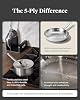 Caraway Stainless Steel Mini Duo - 5-Ply Stainless Steel Fry Pan (8 In) & Sauce Pan (1.75 Qt) - Oven Safe & Stovetop Agnostic - Non Toxic, PTFE & PFOA Free #4