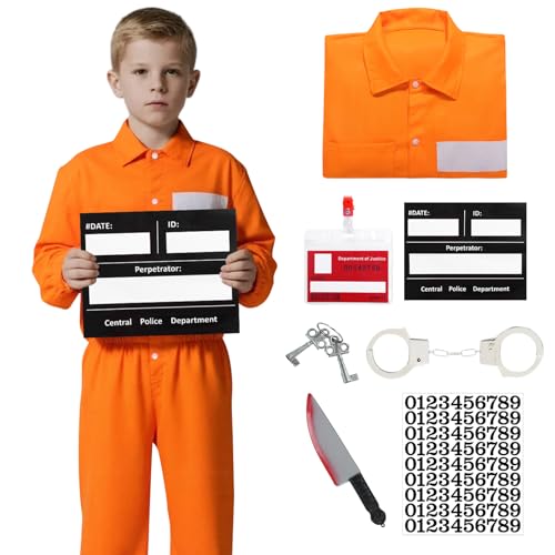 Combinaison orange de prisonnier pour adulte idéale pour un Halloween en groupe