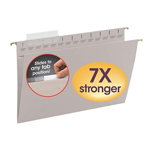 Smead-TUFF-Hanging-File-Folder-with-Easy-Slide-Tab-13-Cut-Sliding-Tab-Legal-Size-Steel-Gray-18-per-Box-64093-Rod-Color-May-Vary