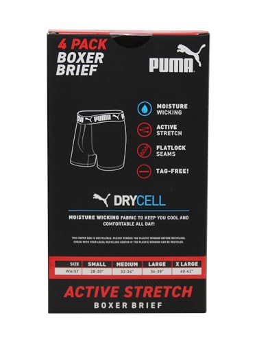 Image of PUMA Men's 4 Pack Active Stretch Boxer Briefs