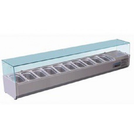 Vetrina a ingredienti refrigerata di 10 GN 1/4