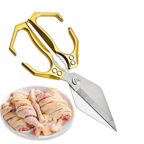 Tijeras de cocina para alimentos - Tijeras de carne de acero inoxidable | Tijeras de cocina para cortar pollo pescado desmontaje procesamiento de aves de corral hogar