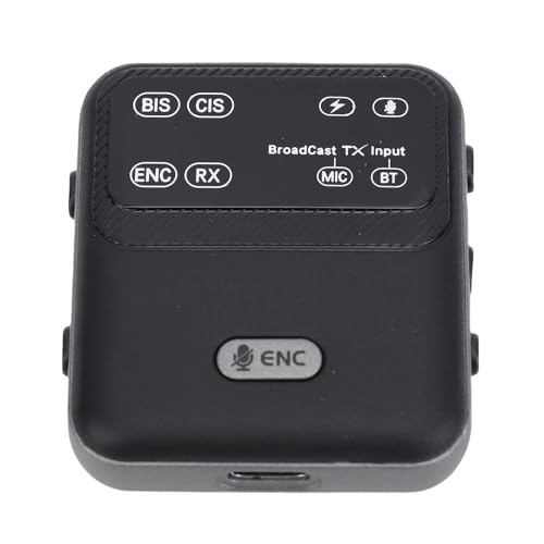 VELATEMOR Receptor de audio Bluetooth 6.0, transmisor receptor Bluetooth 6.0 2 en 1, compatible con adaptador de sonido de transmisión SBC AAC ENC para visitas guiadas en clase de 3,5 mm