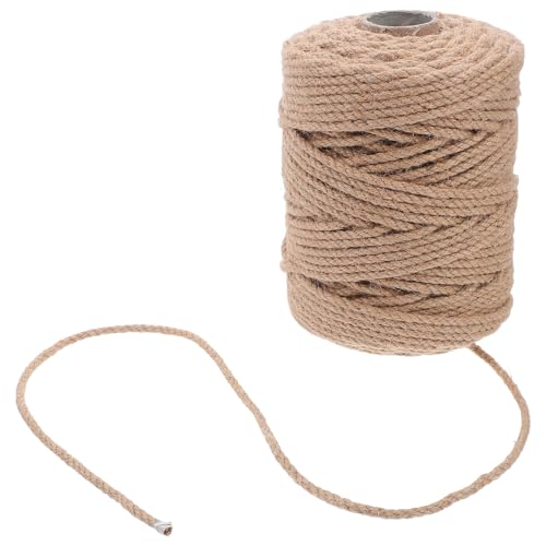 BUGUUYO Spago di Iuta Naturale 5 MM X 100 M Corda Intrecciata a Mano per Lavori Artigianali Legatura Piante e Decorazioni Boho Spago per Pacchi e Giardino Rotolo senza Grovigli