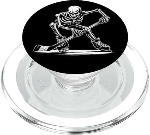 Ice Bones Showdown The Ultimate Hockey Skeleton for Sports PopSockets