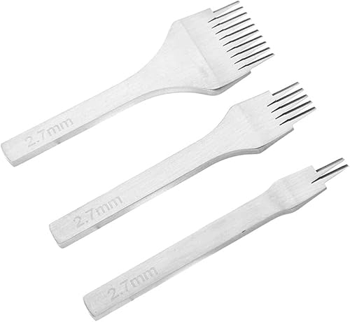 Miniatura 6 de Punzón de acero blanco 2510, juego de herramientas de punta de hierro para pinchar de hierro, juego de cinceles de costura para manualidades de