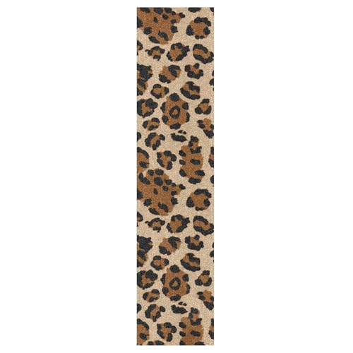 CEBUGI Leopard Print Skateboard Grip Tape 33x9in Waterproof Tear-Proof Longboard Grip Tape Bubble Free Non-Slip Scooter Grip Tape for Girls Boys