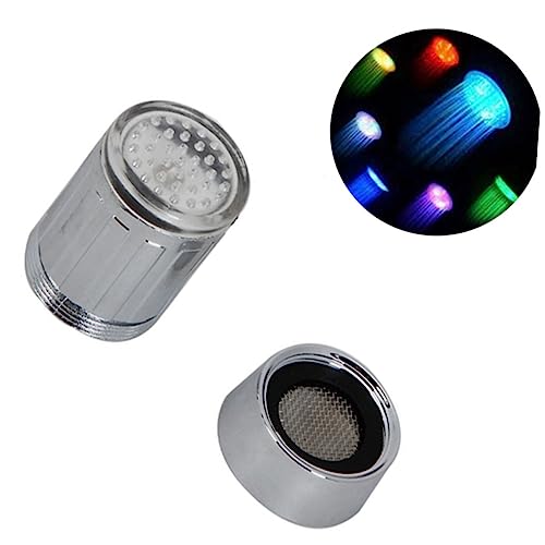 Operitacx Grifo Led Con Boquilla De Rosca Externa Para Agua Fría Y Caliente Luz Automática Activada Por Presión 7 Colores Para Cocina Y Baño Fácil Instalación