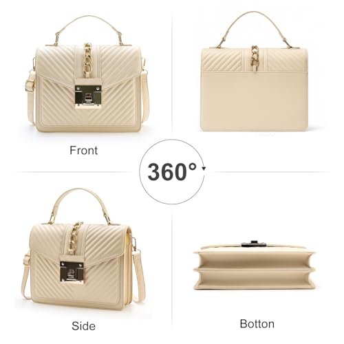 Bolso de mano tipo top handle con diseño acolchado negro miniatura 5