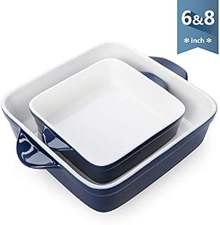 Sweese 520.103 Porcelain Baking Dish Set of 2, Square Lasagna Pans, 8 x 8