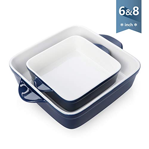 Sweese 520.103 Porcelain Baking Dish Set of 2, Square Lasagna Pans, 8 x 8